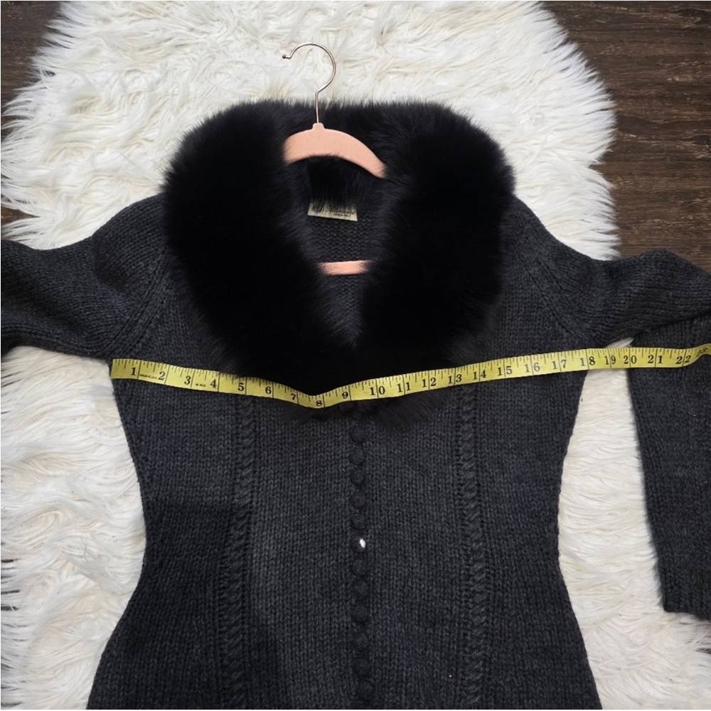 Blumarine Black Fur Collar Cardigan - Picture 7 of 10